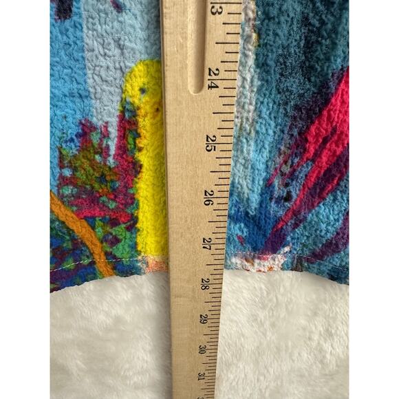 Ali Miles Ruffle Flowy Colorful Top M Festival Artsy Texture - Picture 9 of 9